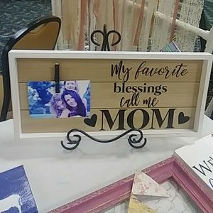 Wooden picture frame for moms.